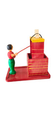Channapatna Wooden Women at Well Figurine – Traditional Handmade Craft