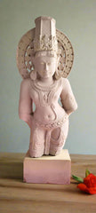 Ancient Indian Sandstone Sculpture of a Divine Being (Deva/Gandharva)