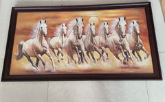 Seven Galloping Horses at Sunset Painting