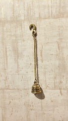 Handcrafted Antique Finish Hanging Brass Temple Bell with Chain and Hook