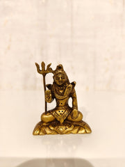 Exquisite Handcrafted Brass Idol of Lord Shiva in Meditation with Trishula
