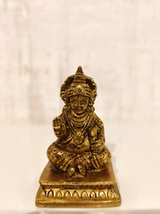 Handcrafted Brass Lord Kubera (Kuberudu) Idol The Celestial Bestower of Wealth and Abundance