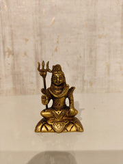 Exquisite Handcrafted Brass Idol of Lord Shiva in Meditation with Trishula