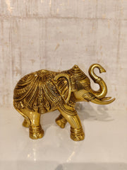 Hand-Carved Brass Elephant Statue: Symbol of Strength, Wisdom, and Good Fortune