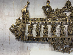 Ornate Brass Dashavatar Wall Hanging - Hindu Deity Procession Decor