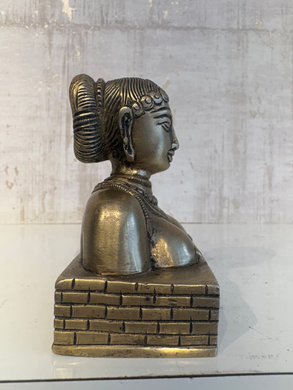 Ancient Indian Bronze Bust of a Goddess