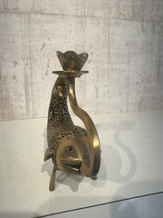 Artistic Brass Fish Oil Lamp (Diya) with Lotus Holder - Traditional Decor