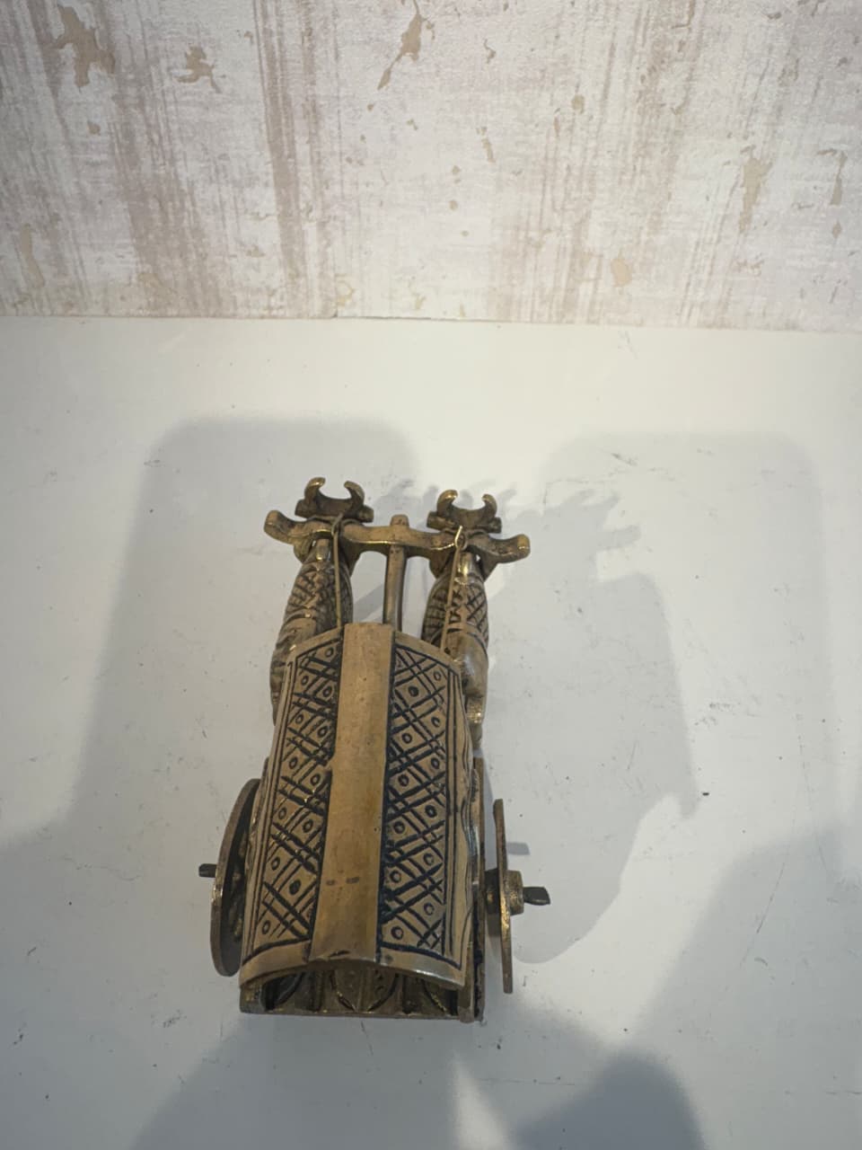 Brass Bullock Cart Figurine with Covered Canopy | Traditional Home Decor Showpiece