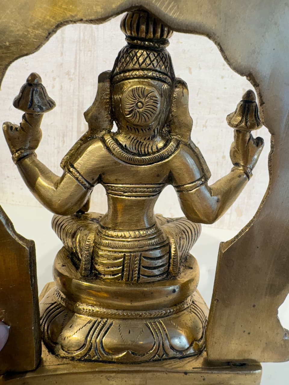 Majestic Brass Lakshmi Devi Idol - Seated Goddess Sculpture