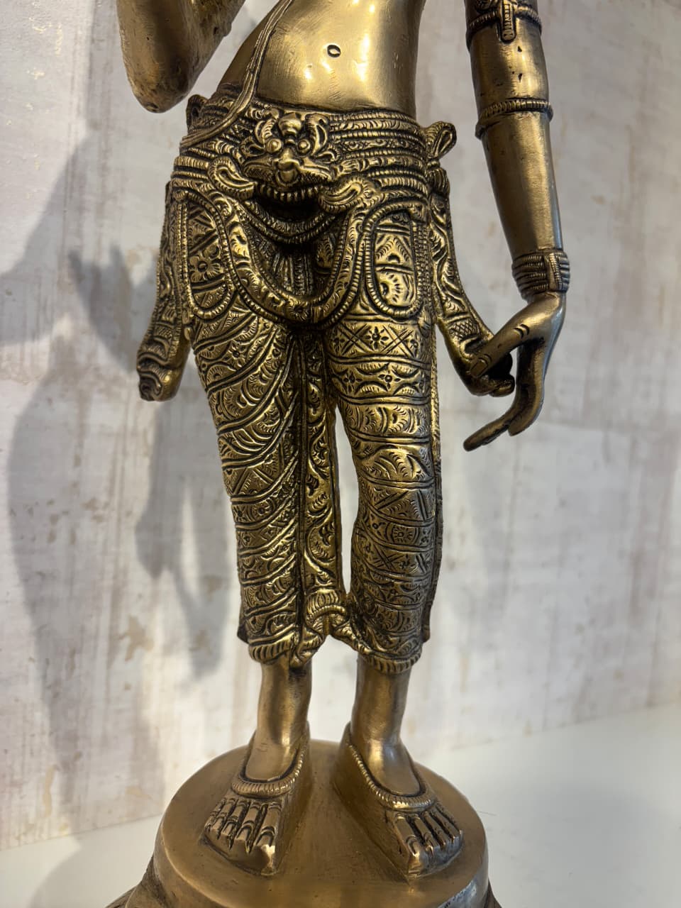 Elegant Brass Devi Lakshmi Statue - Divine Indian Goddess Sculpture