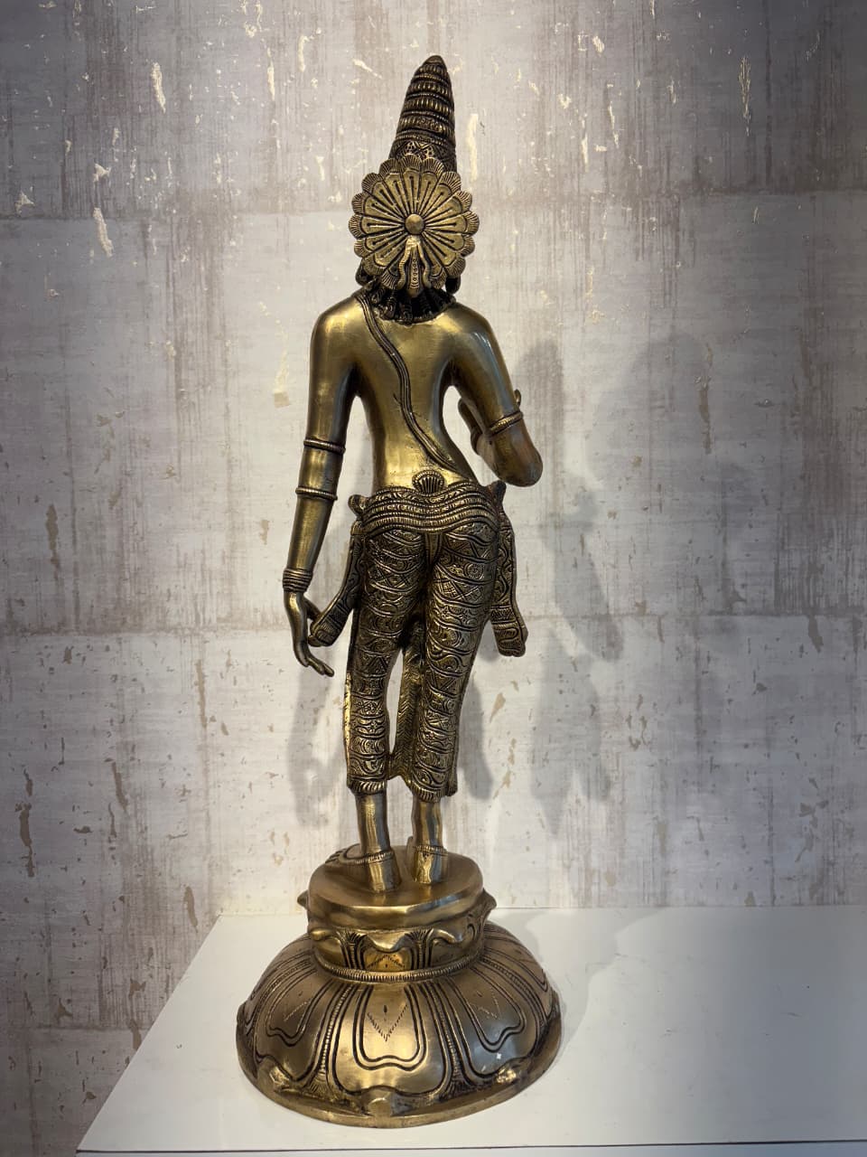 Elegant Brass Devi Lakshmi Statue - Divine Indian Goddess Sculpture