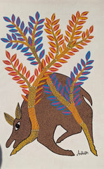Forest Spirit Deer – Handcrafted Gond Painting   Paintings