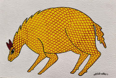Golden Tribal Animal Artwork – Gond Painting   Paintings
