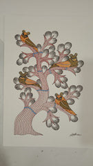 The Nesting Guardians Hand-Painted Gond Art   Paintings