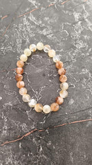 Natural Brown & Cream Crystal Stone Bracelet   Accessories