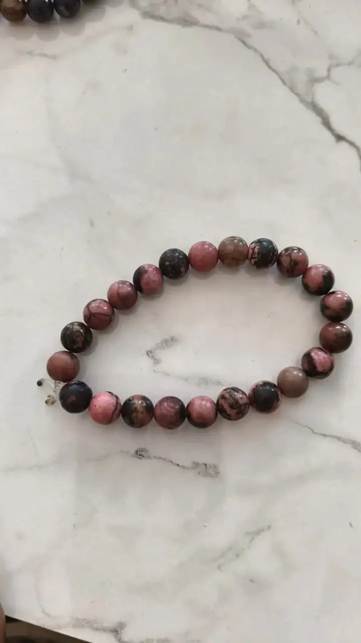 Natural Rhodonite Crystal Healing Bracelet   Fashion