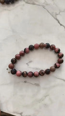 Natural Rhodonite Crystal Healing Bracelet   Fashion