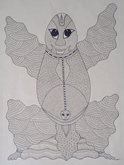 Mystical Abundance Fish – Gond Painting   Paintings
