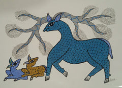 Deer & FawnsWall Art - Gond Painting   Paintings
