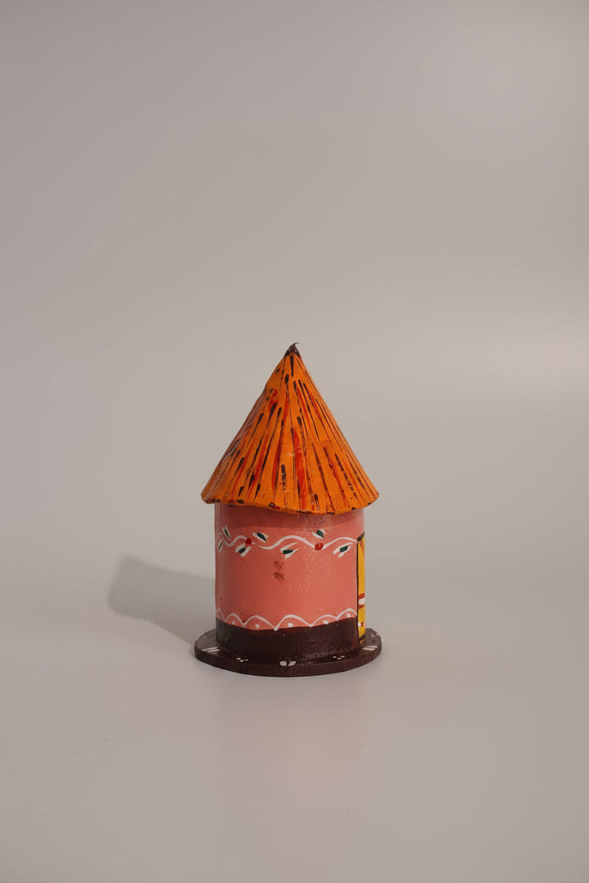 Kondapalli Wooden Craft - Hand-Painted Rustic Hut   Kondapalli Lacquerware