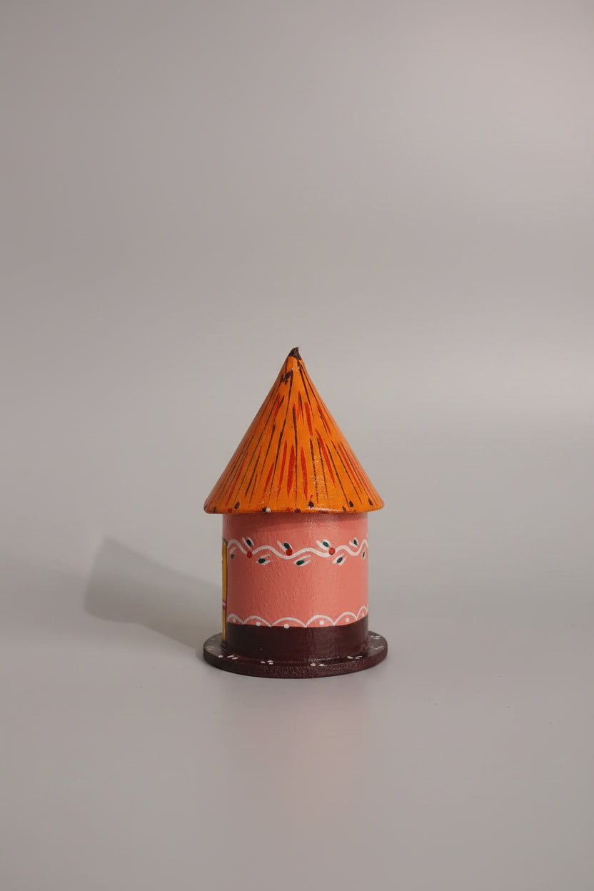Kondapalli Wooden Craft - Hand-Painted Rustic Hut   Kondapalli Lacquerware