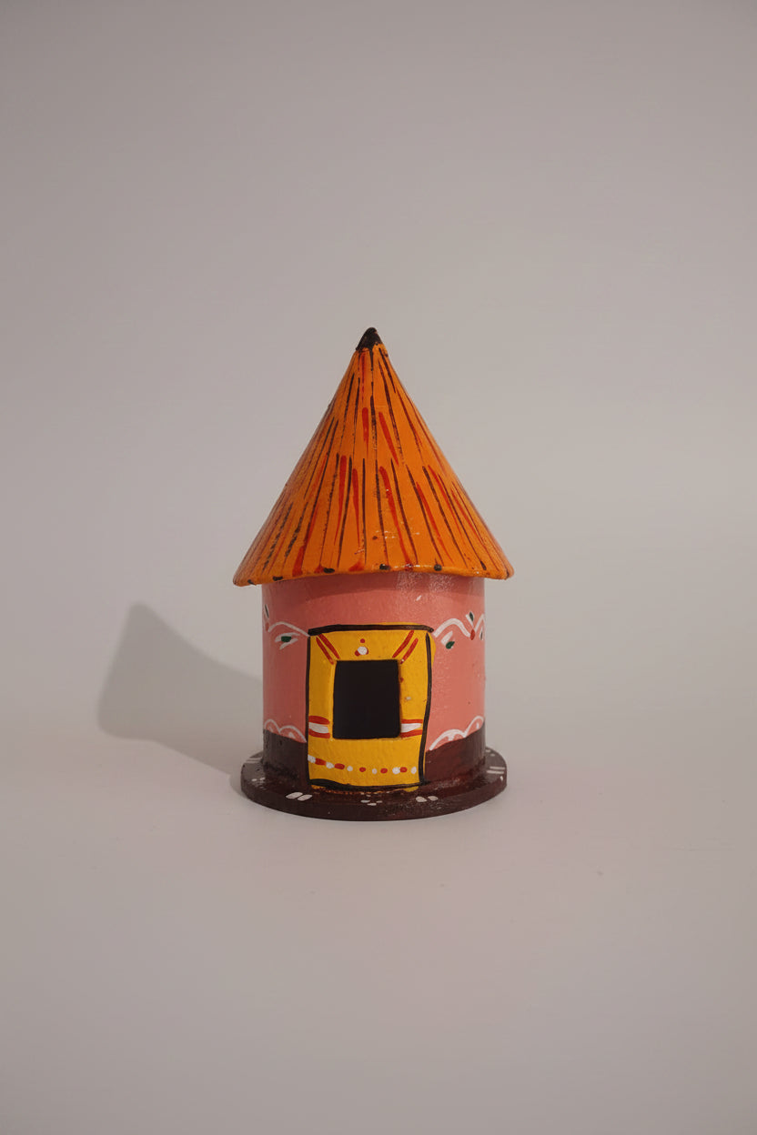 Kondapalli Wooden Craft - Hand-Painted Rustic Hut   Kondapalli Lacquerware