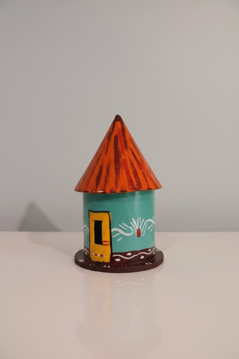 Kondapalli Wooden Craft - Hand-Painted Rustic Hut   Kondapalli Lacquerware
