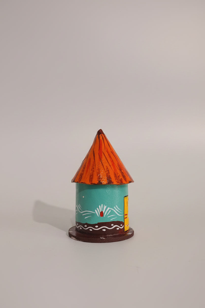 Kondapalli Wooden Craft - Hand-Painted Rustic Hut   Kondapalli Lacquerware