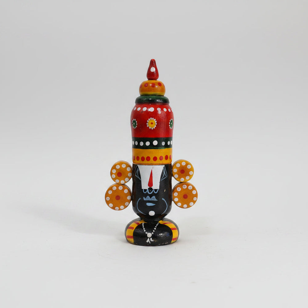 Majestic Etikoppaka Balaji Idol – Handcrafted Wooden Folk Art of Tirumala Tradition   Etikoppaka Lacquerware
