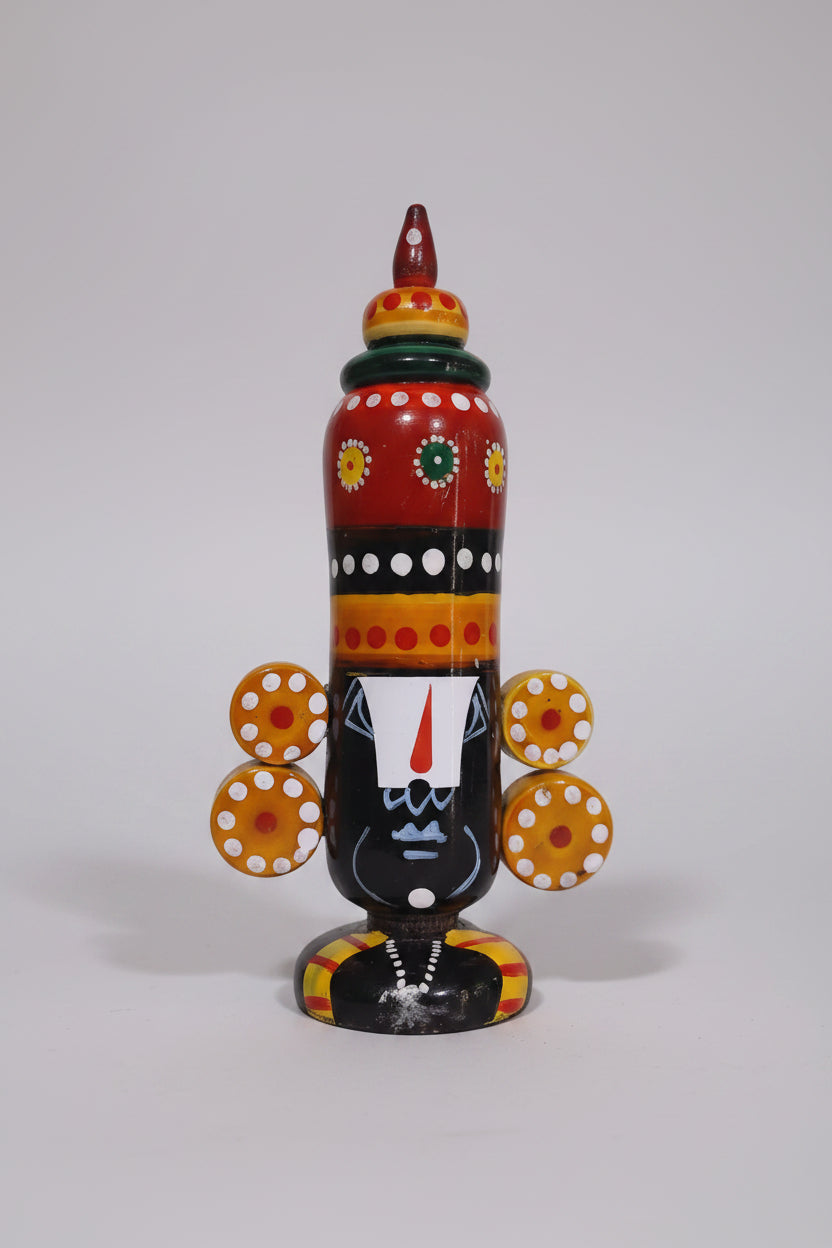 Majestic Etikoppaka Balaji Idol – Handcrafted Wooden Folk Art of Tirumala Tradition   Etikoppaka Lacquerware