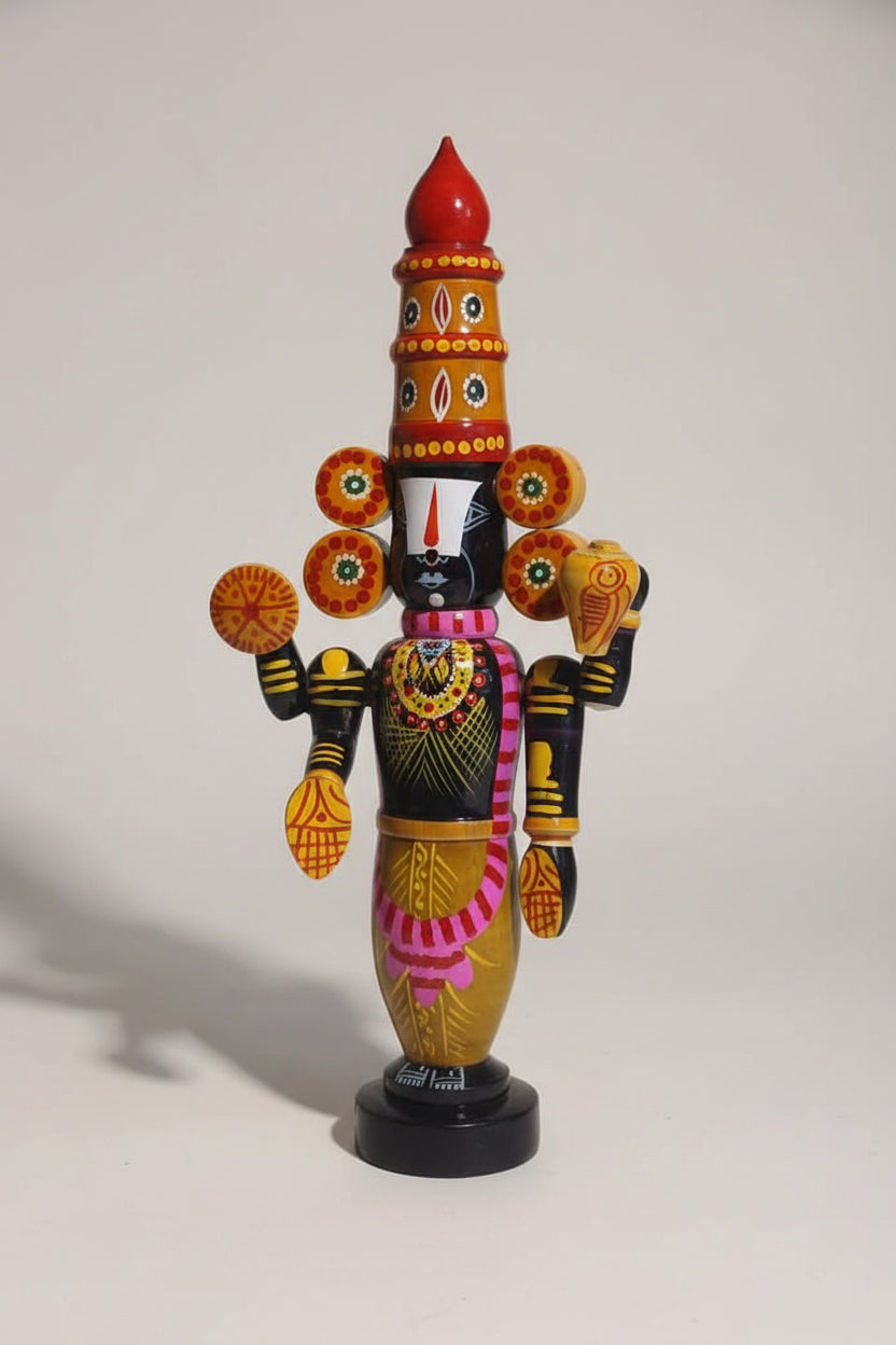 Sacred Etikoppaka Balaji Wooden Statue – A Handcrafted Symbol of Devotion   Etikoppaka Lacquerware