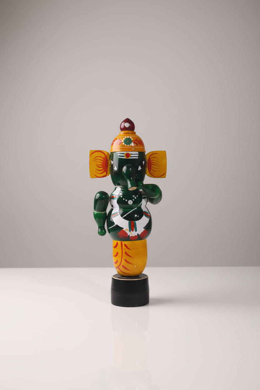 Traditional Etikoppaka Lacquerware Lord Ganesh Statue   Etikoppaka Lacquerware