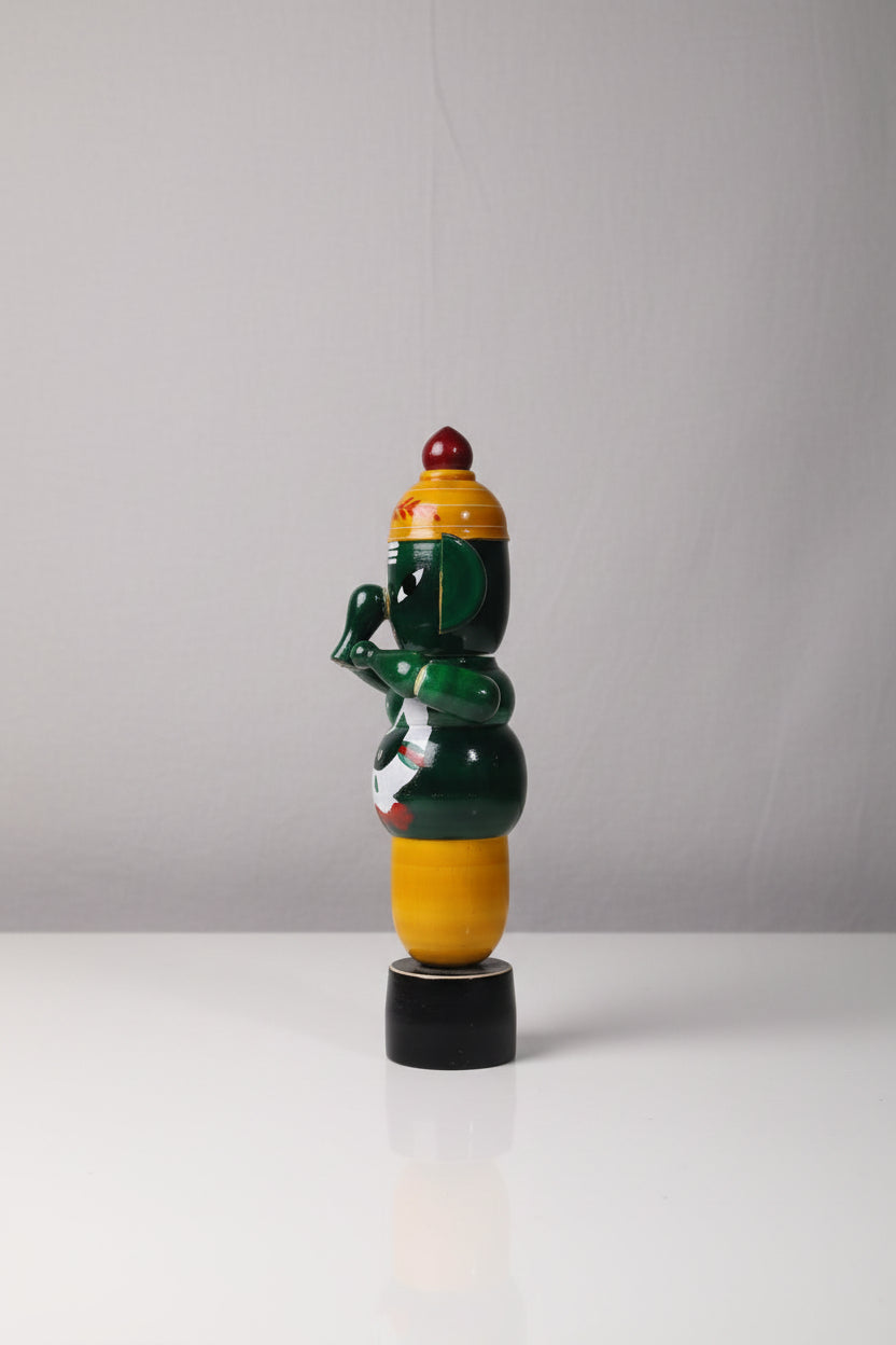 Traditional Etikoppaka Lacquerware Lord Ganesh Statue   Etikoppaka Lacquerware