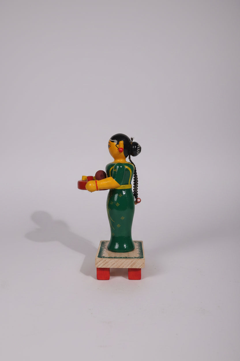 Woman with Offering Tray Etikoppaka Art   Etikoppaka Lacquerware