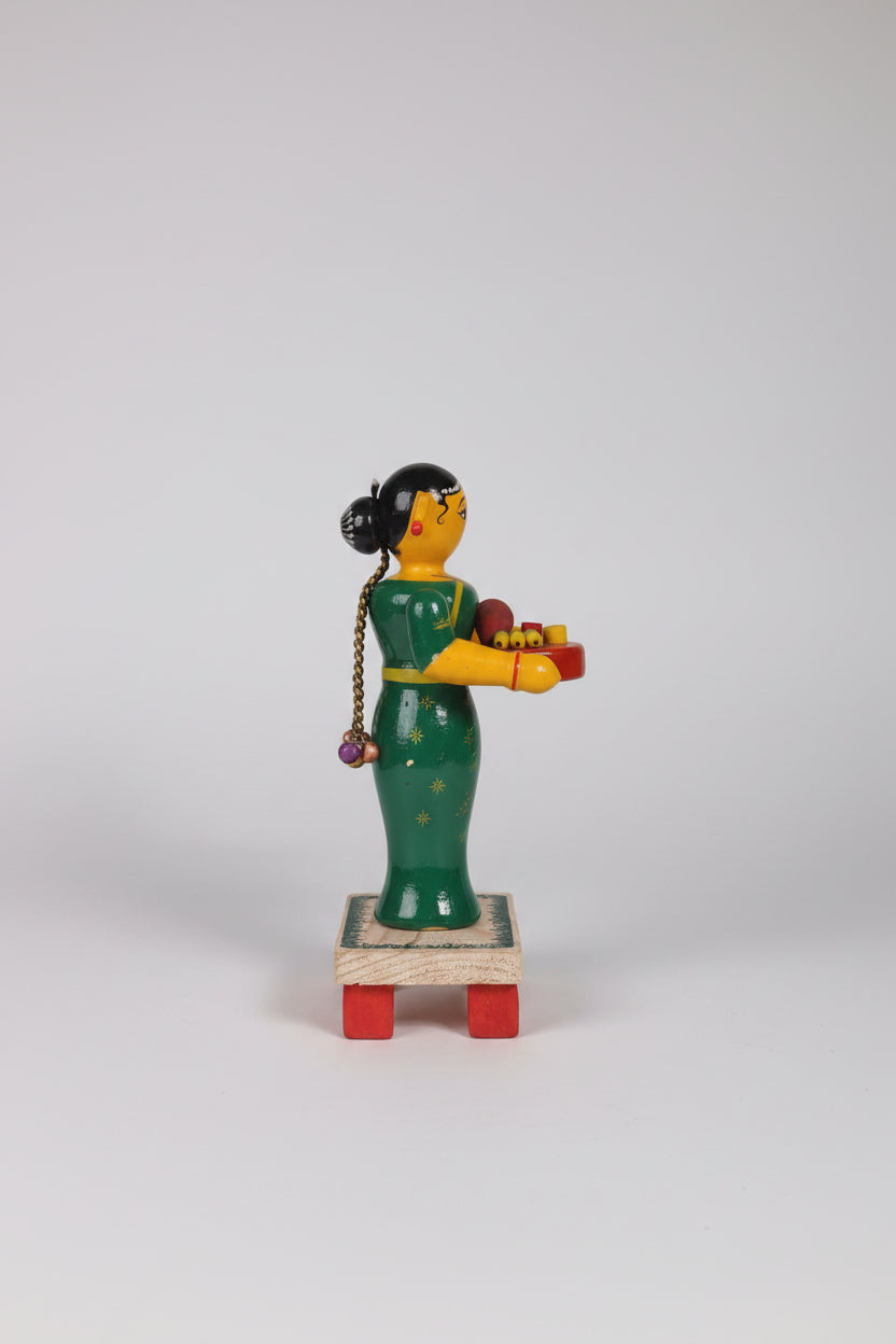 Woman with Offering Tray Etikoppaka Art   Etikoppaka Lacquerware