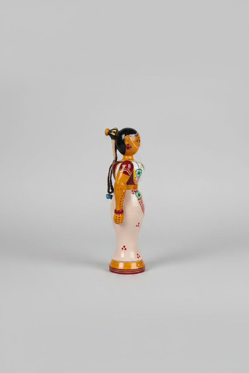 Sacred Union – Etikoppaka Wooden Bride Toys and Groom in Traditional Attire   Etikoppaka Lacquerware