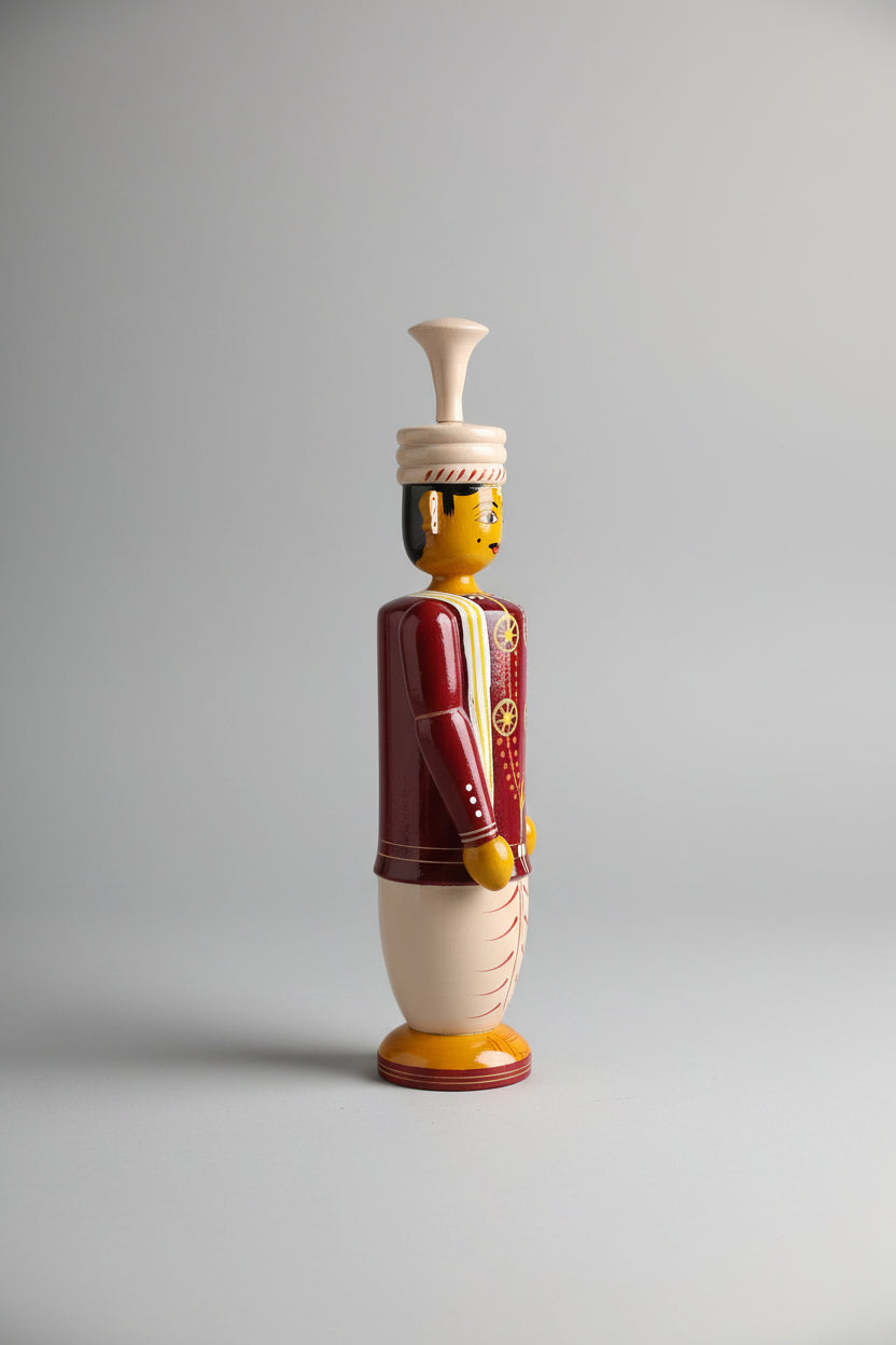 Sacred Union – Etikoppaka Wooden Bride Toys and Groom in Traditional Attire   Etikoppaka Lacquerware