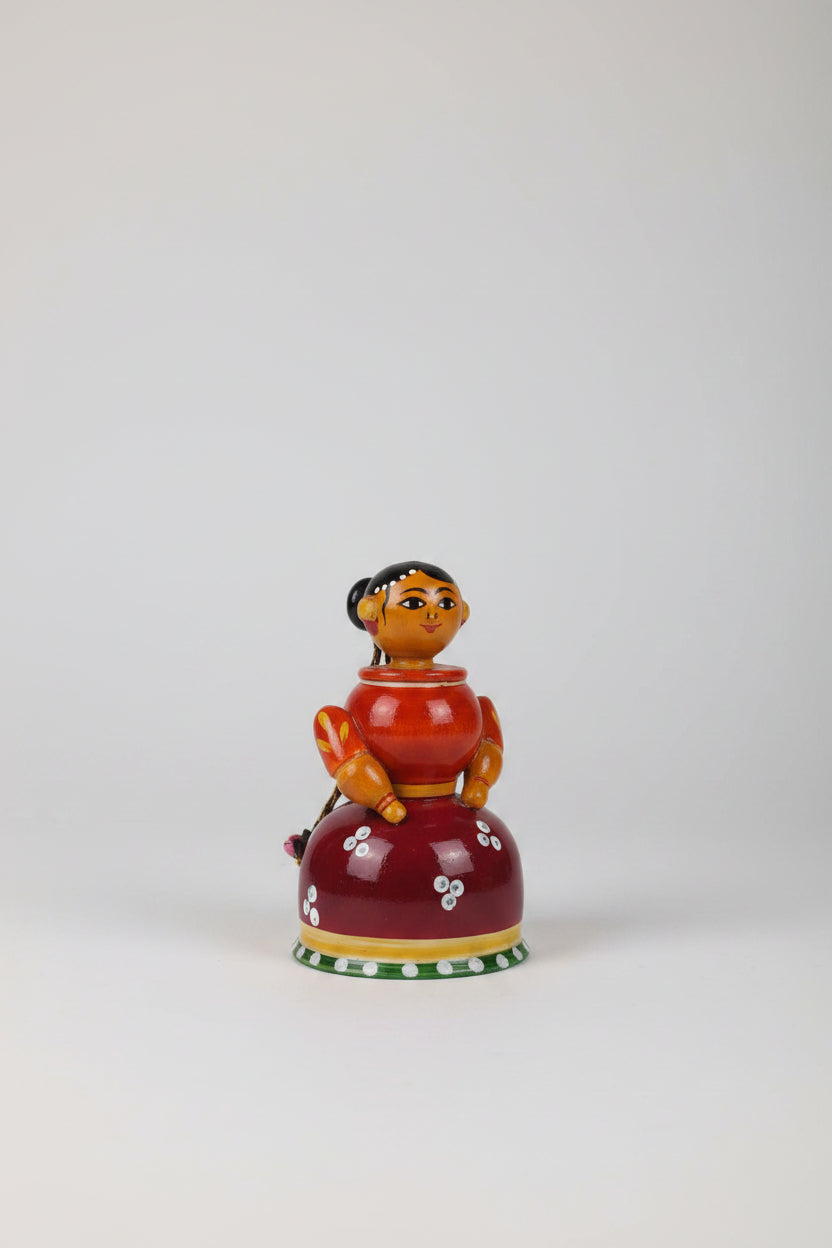Etikoppaka Wooden Women Box – Handcrafted Traditional Lacquer Toy Storage   Etikoppaka Lacquerware
