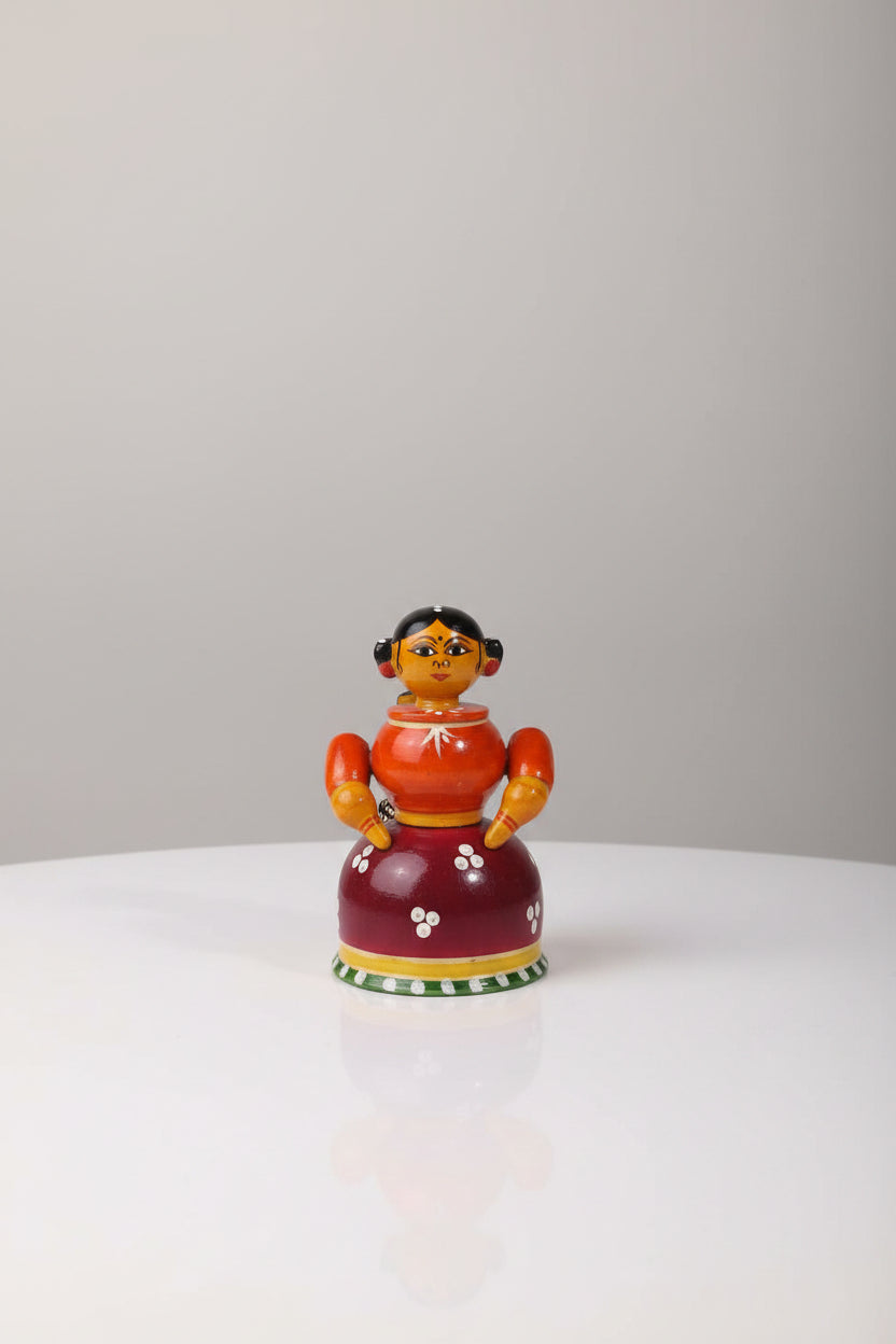 Etikoppaka Wooden Women Box – Handcrafted Traditional Lacquer Toy Storage   Etikoppaka Lacquerware
