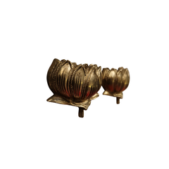 Brass lotus altar set for home decor.