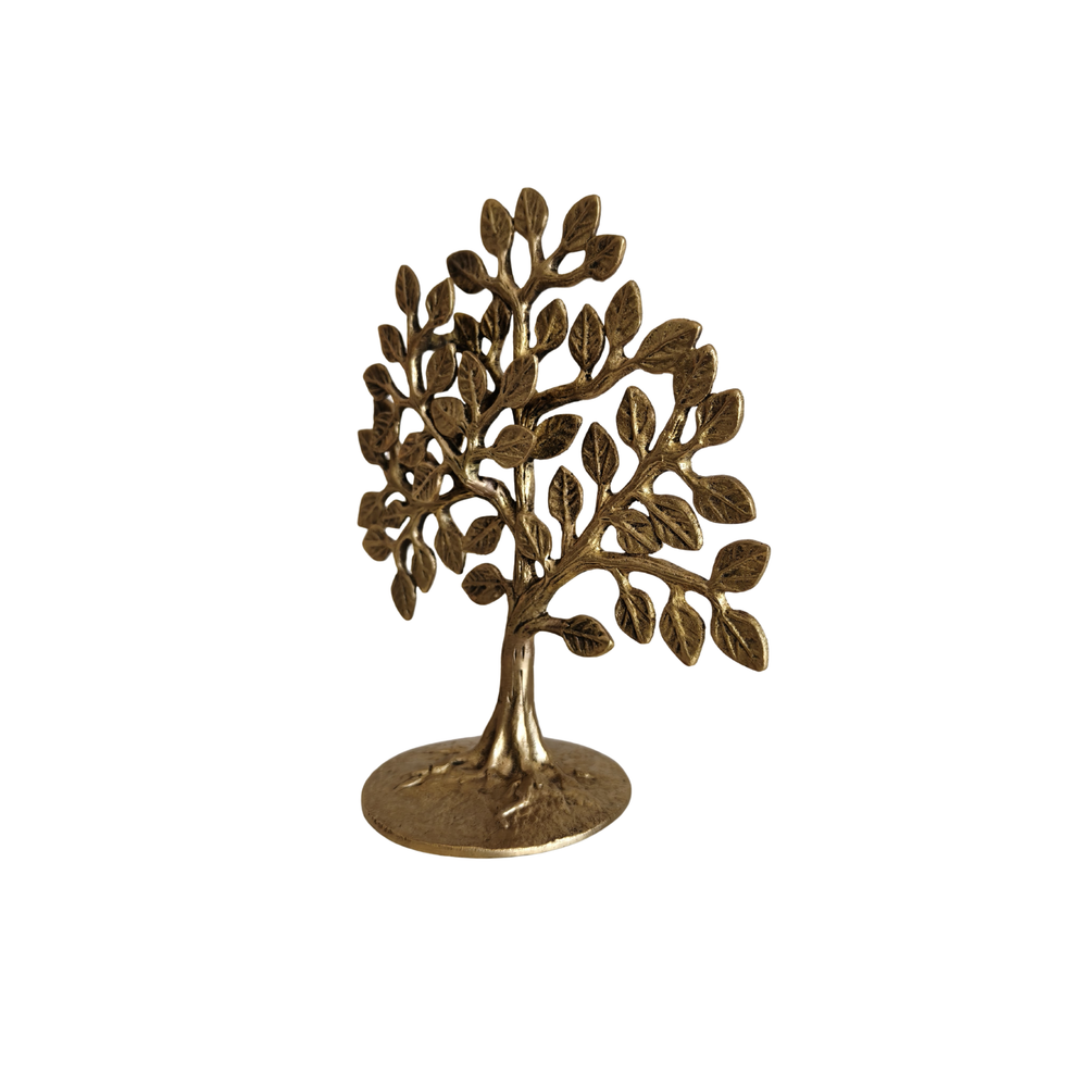 Handcrafted brass Kalpavriksha brass showpiece tabletop decor.