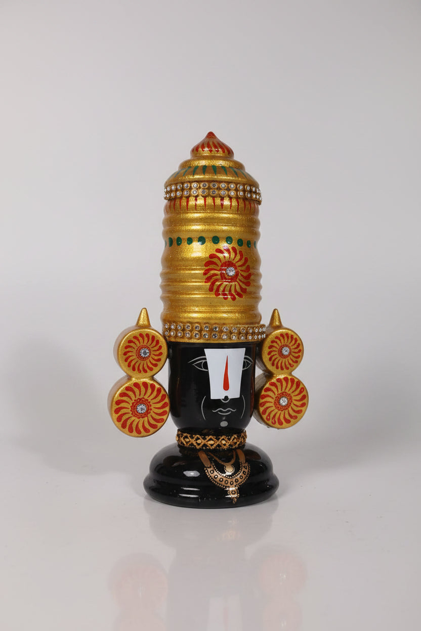 Lord Venkateswara Wooden Idol, Etikoppaka Balaji Pooja Decor statue.