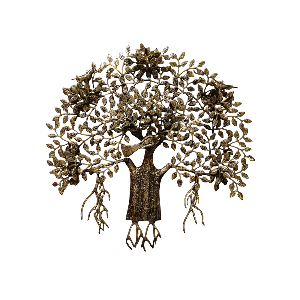 Handmade brass tree of life wall art decor.