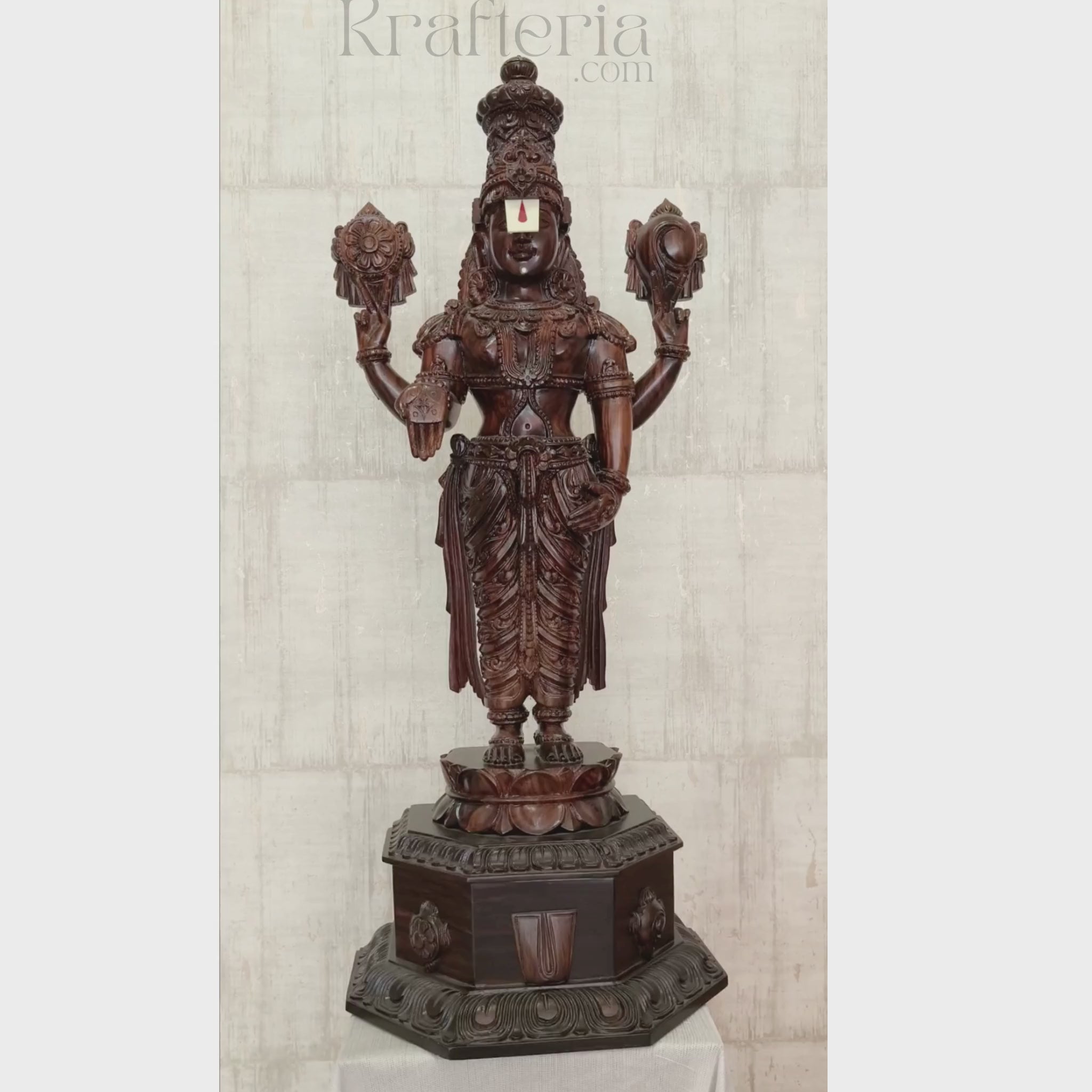 Devotional Rosewood Balaji Sculpture – Symbol of Protection & Prosperity