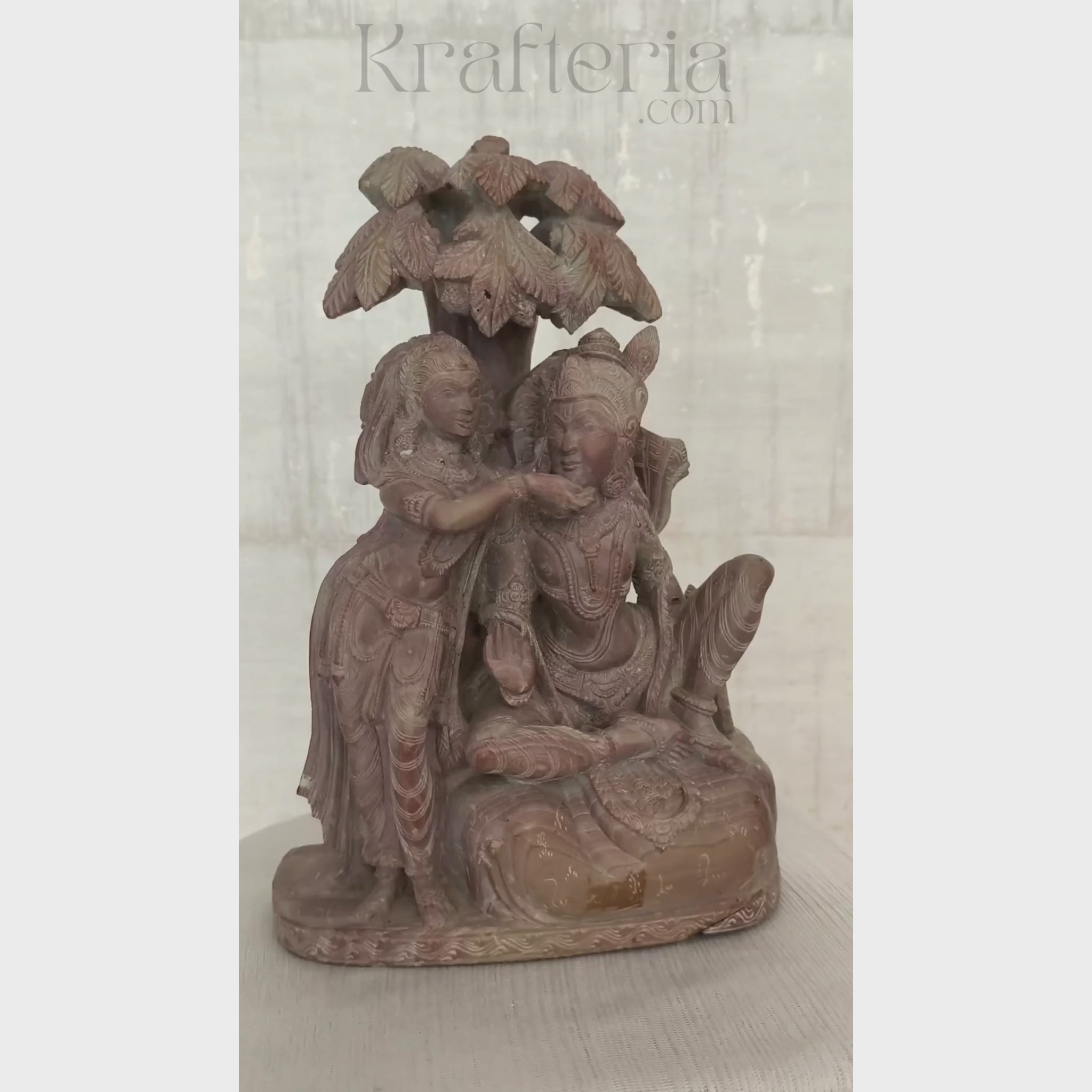 Radha Krishna Sculpture Under the Tree – Eternal Love in Nature