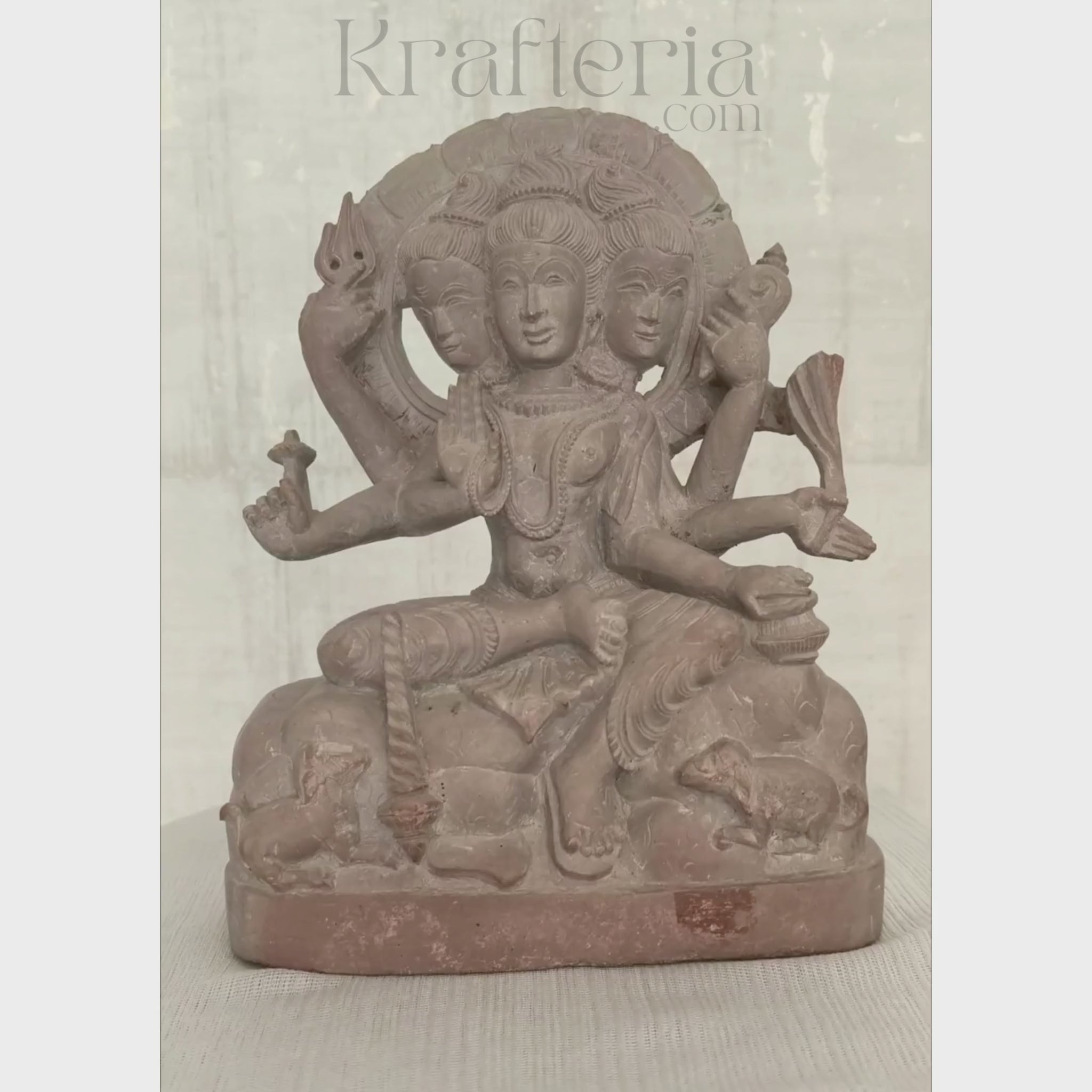 Sculpture of Lord Dattatreya – Representation of Brahma, Vishnu, and Shiva