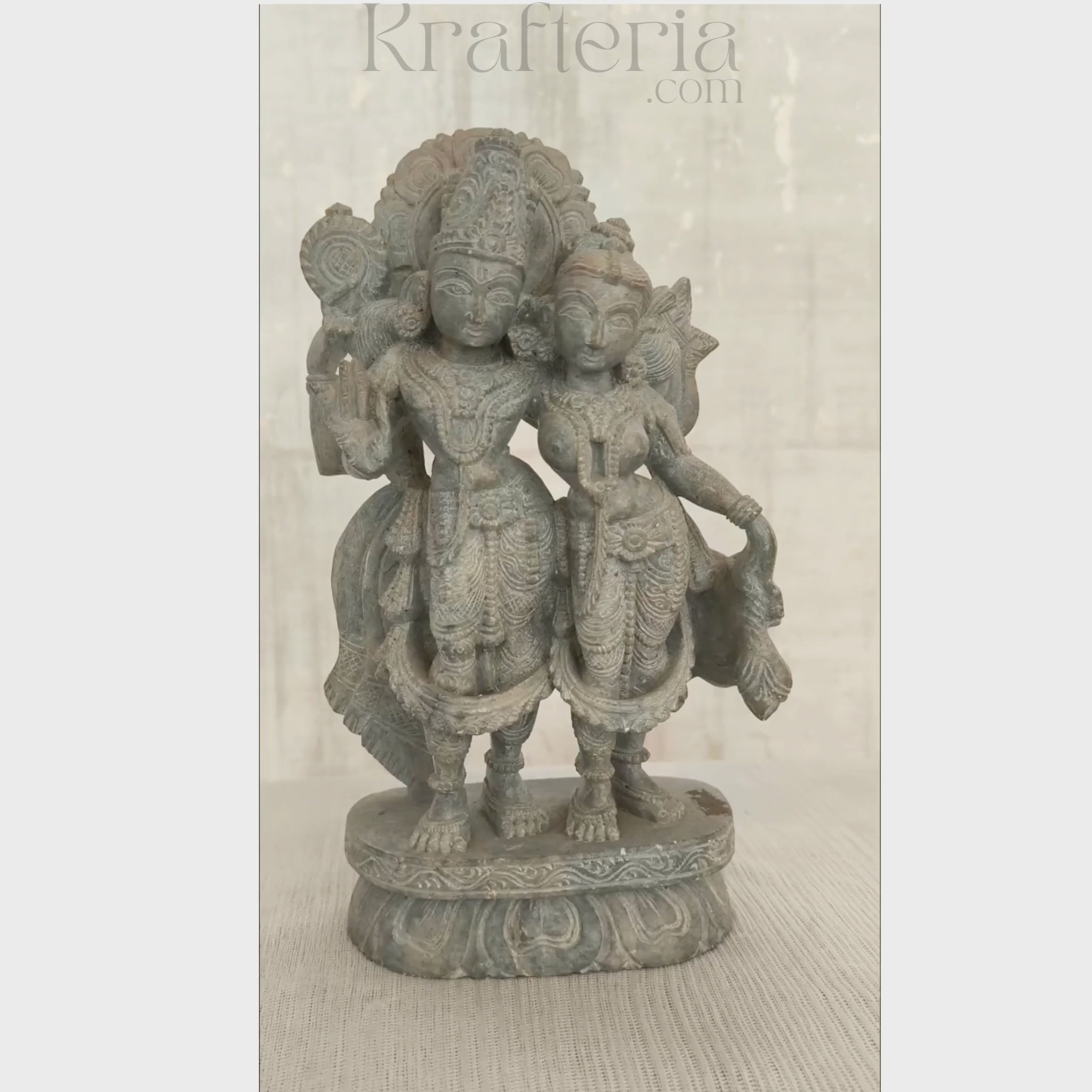 Lord Vishnu with Goddess Lakshmi – Lakshmi Narayana Sculpture