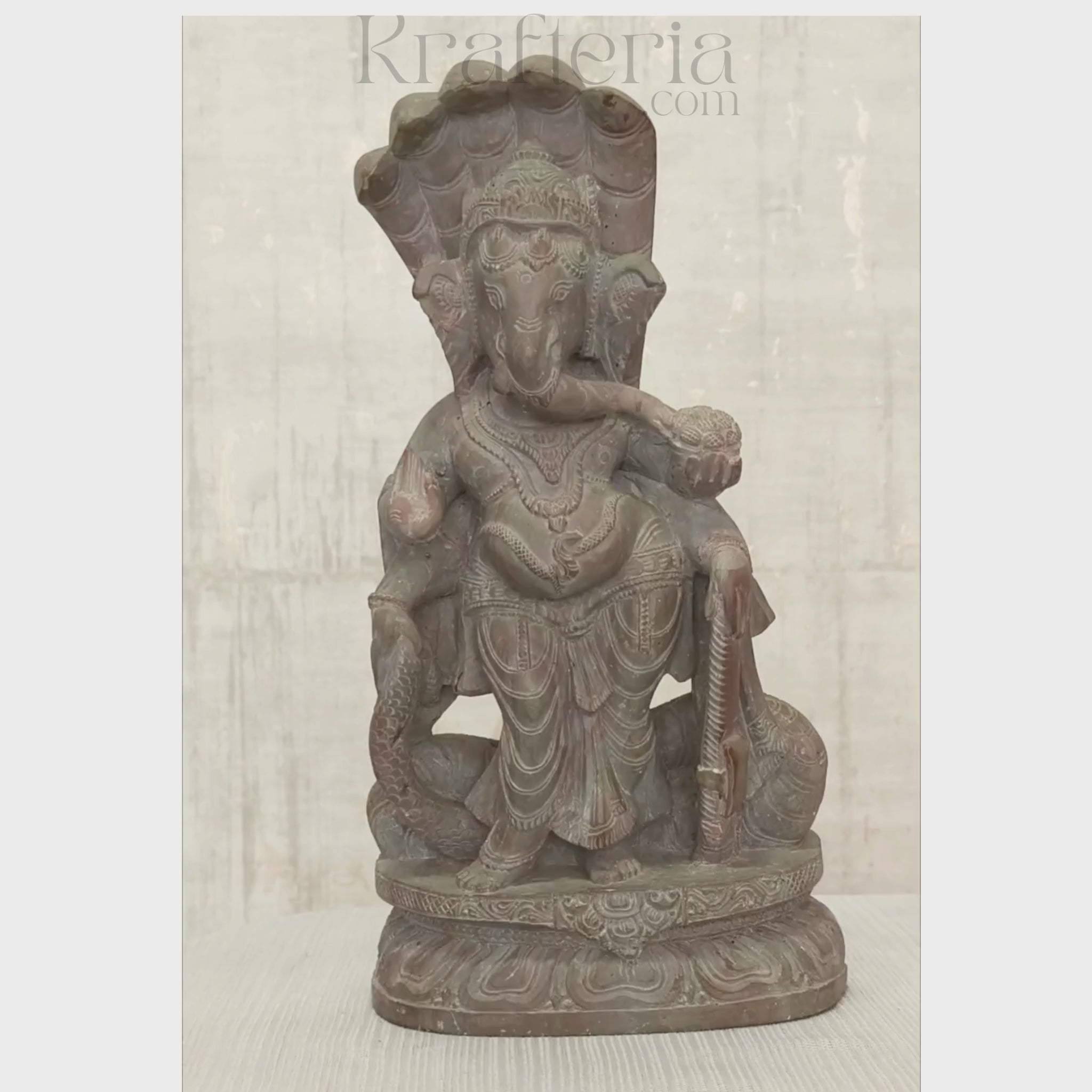 Divine Ganesh Murti with Serpent Headgear – Artistic Spiritual Masterpiece