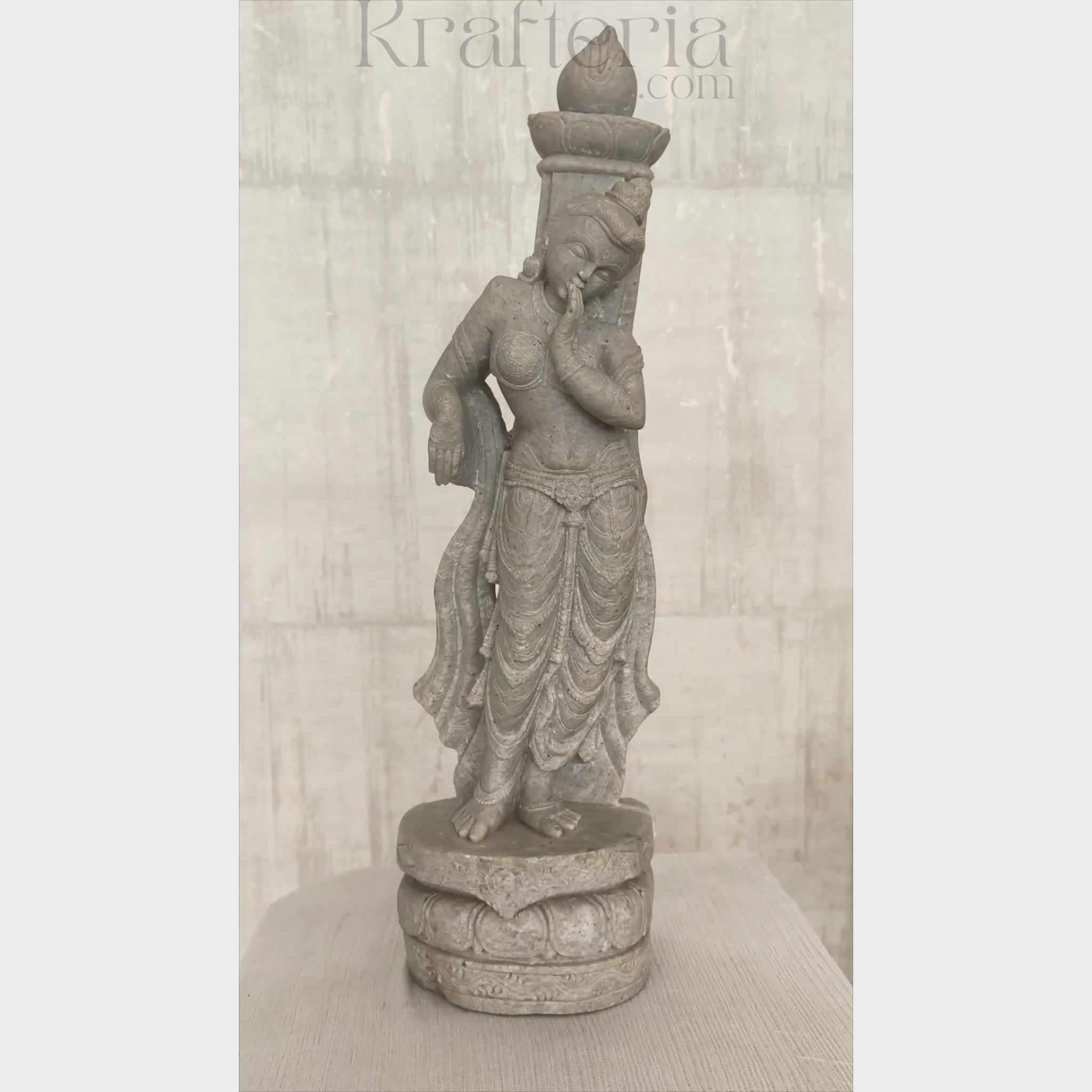 Apsara Sculpture – Graceful Celestial Dancer in Stone