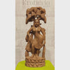 Hand-Carved Wooden Salabhanjika (Celestial Maiden) under a Fruiting Tree